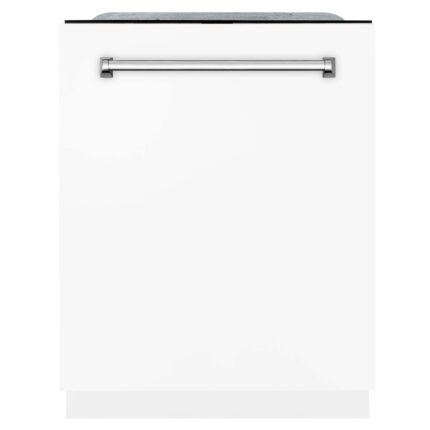ZLINE 24-Inch Monument Series 3rd Rack Top Touch Control Dishwasher in White Matte with Stainless Steel Tub, 45dBa (DWMT-WM-24)