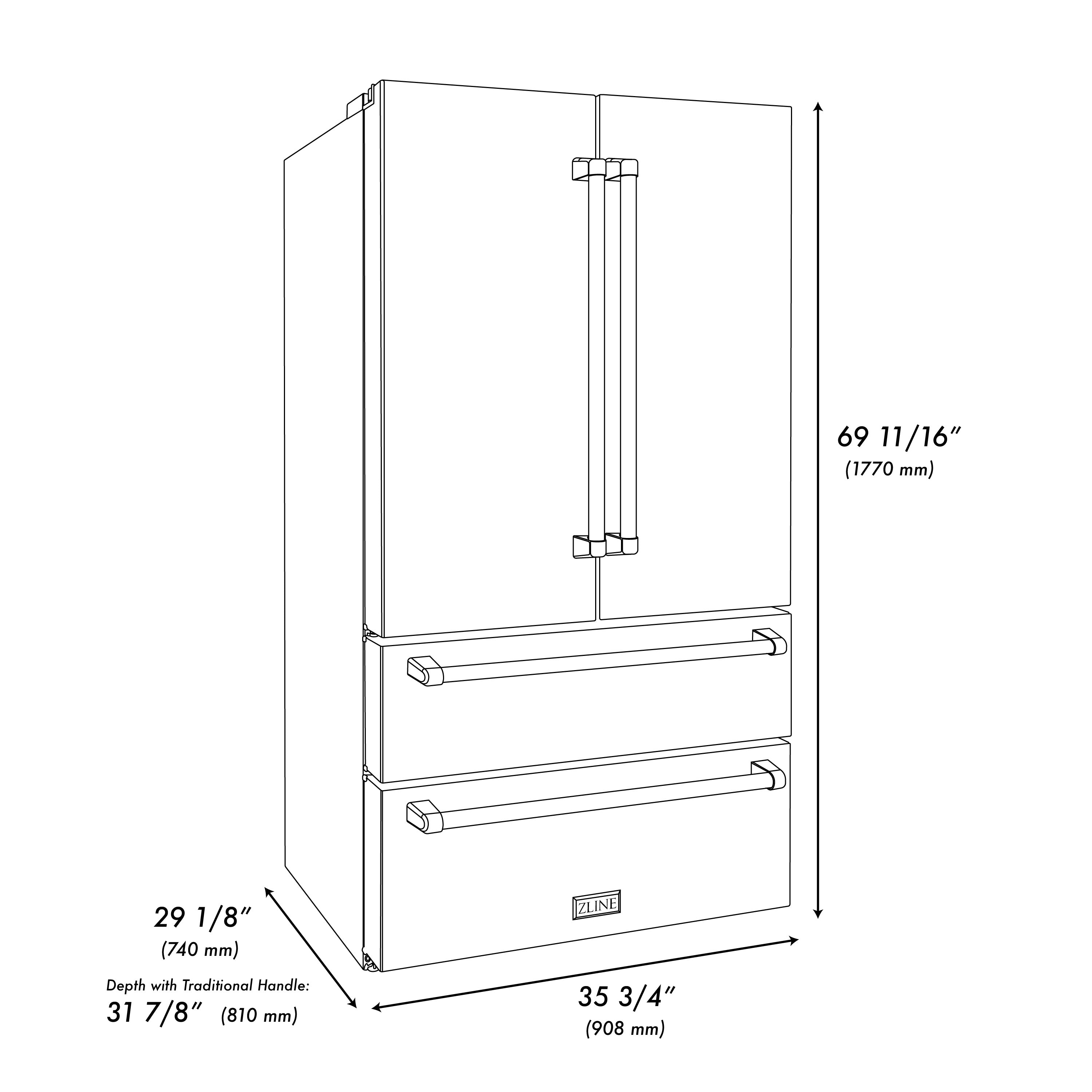 zline-french-door-black-stainless-steel-refrigerator-RFM-36-BS-dimensional-1